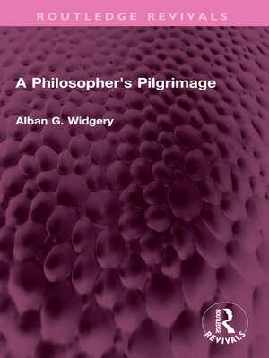 cover image of A Philosopher's Pilgrimage